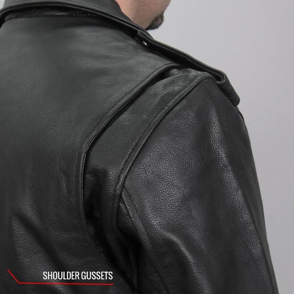 Classic Leather Motorcycle Jacket Genuine Cowhide Brand New - Picture 3 of 9